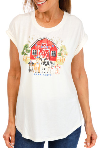 Thumbnail 1: Tru Self Women's Americana Farm Graphic Top  