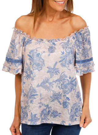 Thumbnail 1: Chenault Women's Short Sleeve Floral Top 