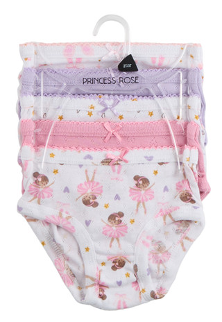 Thumbnail 1: Princess Rose Toddler Girls 5 Pk Brief Panties  