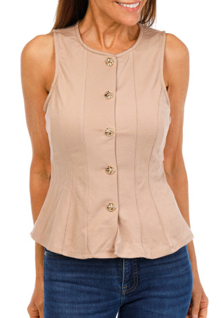 Thumbnail 1: 3rd & Malt Women's Solid Button Down Vest  