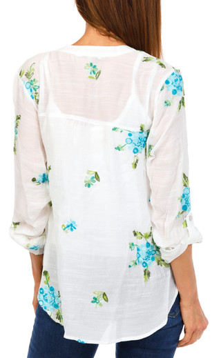 Thumbnail 2: FIGUEROA & FLOWER Women's Embroidered Overlay Top w/ Cami Lining  
