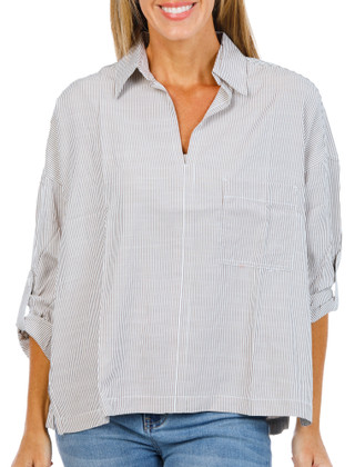 Thumbnail 1: MAX STUDIO Women's Stripe Print Pullover Top  