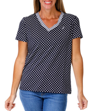 Thumbnail 1: Nautica Women's Short Sleeve V-Neck Top 