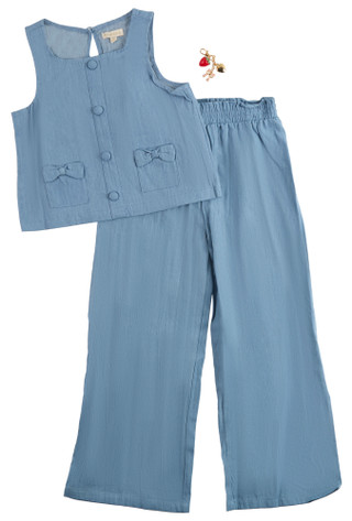 Thumbnail 1: Btween Girls 3 Pc Chambray Pants Set 