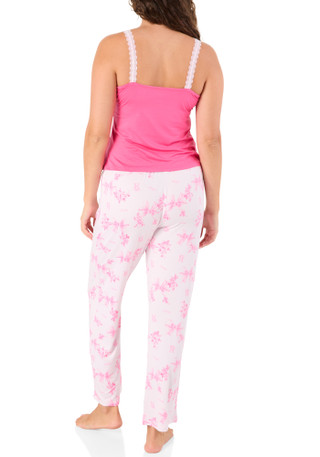 Thumbnail 2: Aeropostale Juniors 2 Pc Lace Trimmed Tank & Pants Pajama Set 