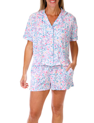 Thumbnail 1: JACLYN Women's 2 Pc Pajama Shorts Set 