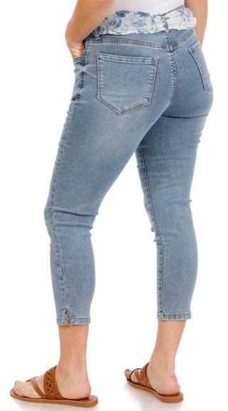 Thumbnail 2: Kensie Women's 25 in Scarf Belt Kelsey Skinny Crop Capris  