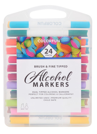 Thumbnail 1: Colorfun 24 Pk Dual Tipped Alcohol Markers 