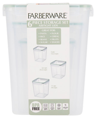 Thumbnail 3: Farberware 6 Pc Airtight Food Storage Container Set 