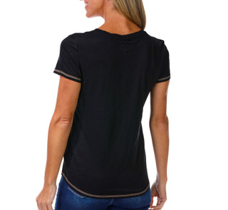 Thumbnail 2: Blue Sol Blue Sol Women's V Neck Luxey Solid Top 