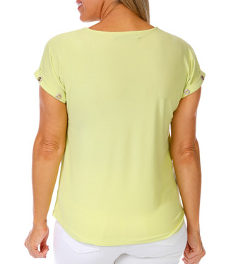 Thumbnail 3: Love Scarlett Women's Short Sleeve Solid Grommet Dolman Top 