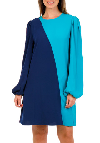 Thumbnail 1: Trina Turk Women's Long Sleeve Two Tone Dress 