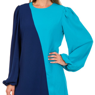 Thumbnail 4: Trina Turk Women's Long Sleeve Two Tone Dress 