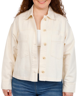 Thumbnail 2: For the Republic Plus Long Sleeve Denim Button Jacket 
