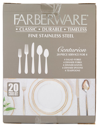 Thumbnail 2: Farberware 20 Pc Centurion Stainless Steel Flatware Set 