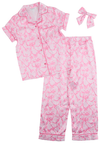 Thumbnail 1: B TWEEN Girl's 2 Pc Short Sleeve Satin Print Pajamas 