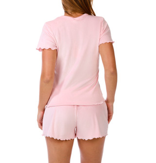 Thumbnail 2: Juicy Couture Juniors Short Sleeve Lettuce Edge Pajama Set 