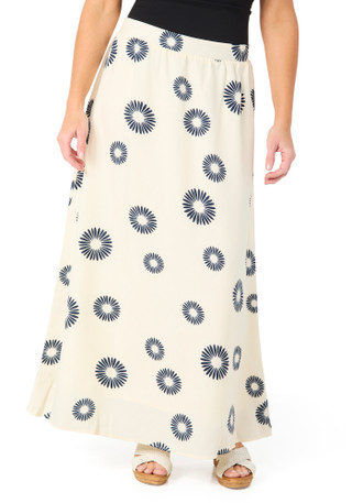 Thumbnail 1: Bobeau Women's Acrylic Flower Maxi Skirt 