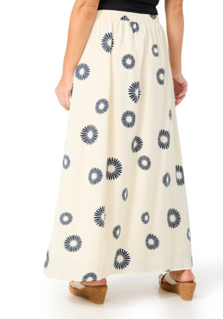 Thumbnail 3: Bobeau Women's Acrylic Flower Maxi Skirt 