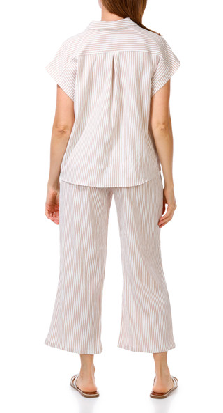 Thumbnail 4: Status by Chenault Women's 2 Pc Button Down Seesucker Set 