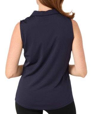Thumbnail 2: Golftini Women's Active Ruched Collar Golf Polo Tank Top 