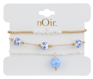 Thumbnail 1: Noir Womens 3-Piece Ceramic Bracelet Set 