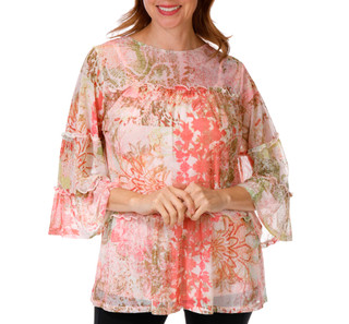 Thumbnail 1: Cocomo Women's 3/4 Sleeve Mesh Tiered Top 