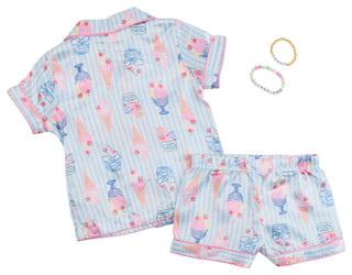 Thumbnail 2: B TWEEN Girls 2 Pc Short Sleeve Satin Print Pajamas 