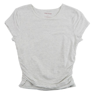 Thumbnail 1: Pink Rose Juniors Short Sleeve Side Ruched Tee 