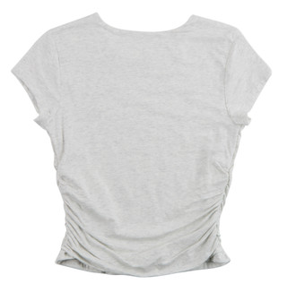 Thumbnail 2: Pink Rose Juniors Short Sleeve Side Ruched Tee 