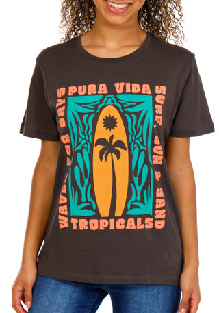Thumbnail 1: PURA VIDA Juniors Short Sleeve Beach Graphic Tee 