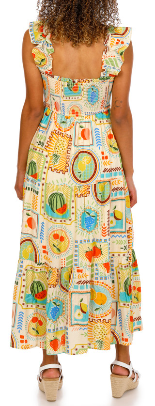 Thumbnail 2: Blu Pepper Juniors Sleeveless Fruit Print Midi Dress 