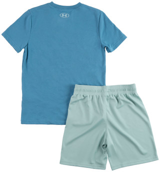 Thumbnail 4: Under Armour 2-Piece Graphic Top & Mesh Shorts Set 