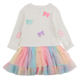 Thumbnail 1: Rare Editions Little Girls Cable Knit Sweater with Tutu 