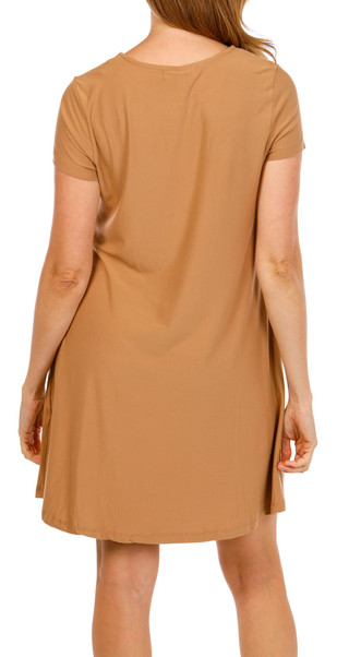 Thumbnail 2: Harlow  & Rose Women's Short Sleeve Solid Swing Dress 