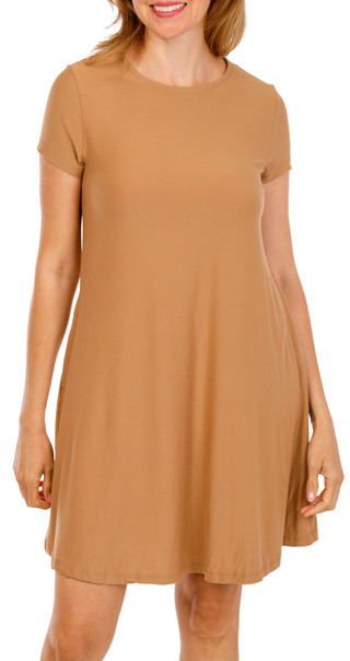 Thumbnail 1: Harlow  & Rose Women's Short Sleeve Solid Swing Dress 