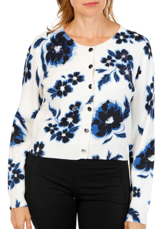 Thumbnail 1: Ellen Tracy Women's Floral Button Down Cardigan 