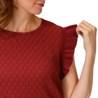 Thumbnail 3: 89th & Madison Women's Short Sleeve Ruffle Top 