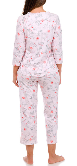 Thumbnail 4: Carole Hochman Women's Petite 2 Pc Postcards Pajama Pants Set 