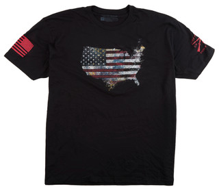 Thumbnail 1: GRUNT STYLE Men's Short Sleeve American Flag Graphic Tee 