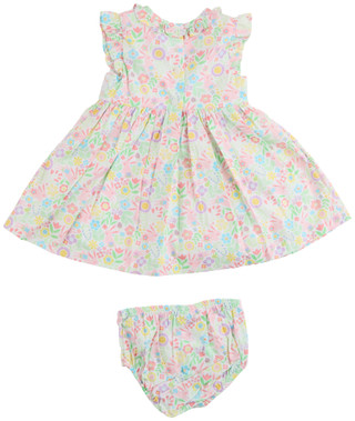 Thumbnail 2: Bonnie Baby Baby Girls 2 Pc Floral Dress & Bloomer Set 