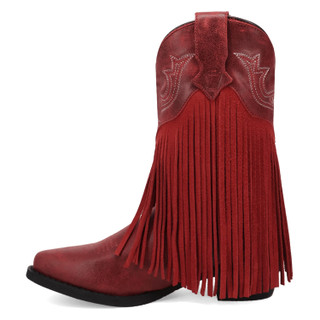 Thumbnail 4: DAN POST Girls  Happy Trails Leather Cowboy Boots 