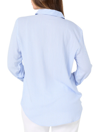 Thumbnail 2: Hester & Orchard Women's Long Sleeve Striped Embroidered Flower Top 