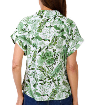 Thumbnail 2: Kathy Ireland Women's Short Sleeve Airflow Button Front Top 