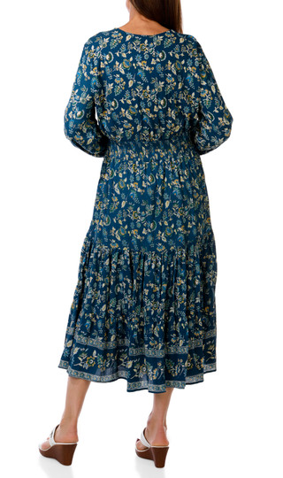 Thumbnail 2: Lola P Women's Long Sleeve Floral Midi Dress 