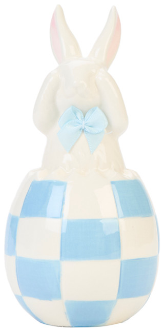 Thumbnail 1: PD HOME Ceramic Checker Bunny Home Accent 