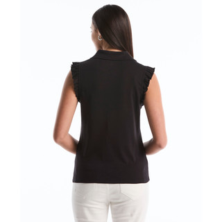 Thumbnail 2: Rafaella Womens Sleeveless Ruffle Polo Shirt 