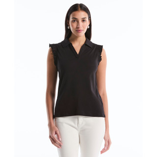 Thumbnail 1: Rafaella Womens Sleeveless Ruffle Polo Shirt 