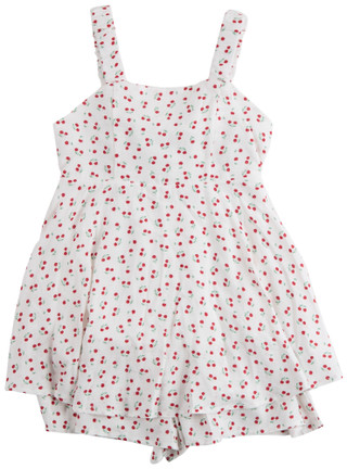Thumbnail 1: Speechless Big Girls Cherry Print Romper 