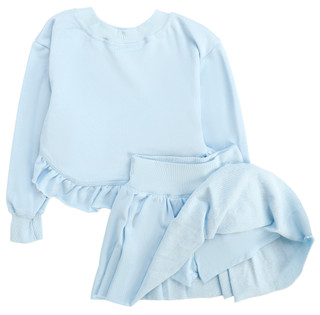 Thumbnail 2: Tween Diva Big Girls Long‑Sleeve French Terry Sweatshirt & Matching Skort Set 